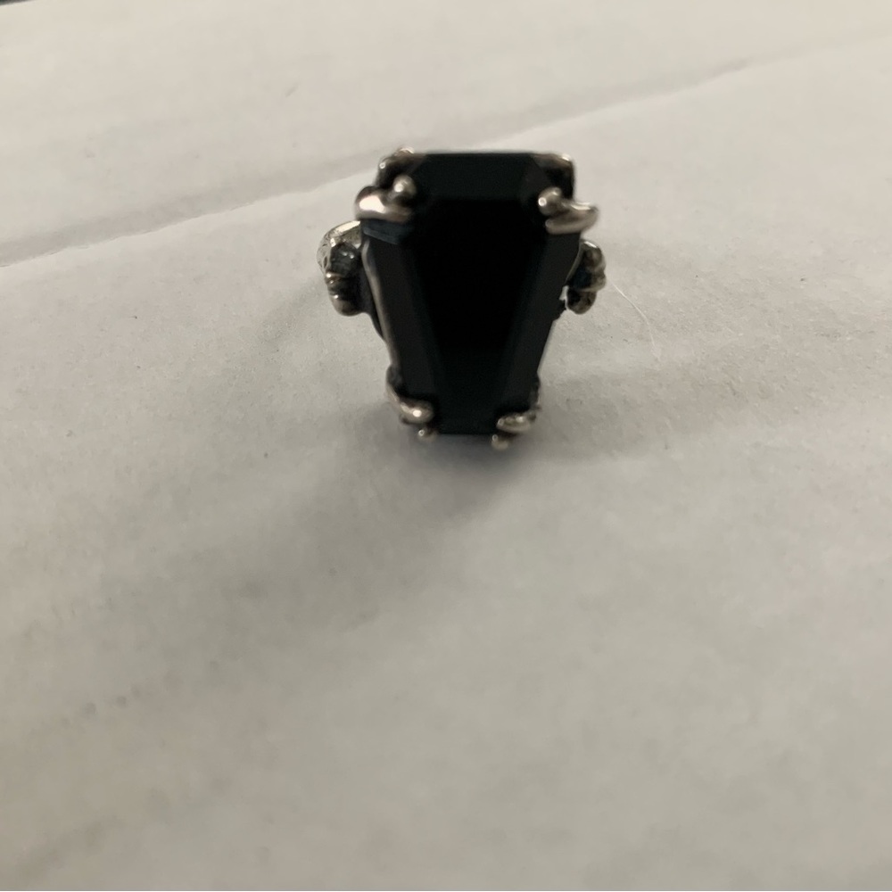 Bloodmilk Easeful Death Medium Coffin Onyx Ring